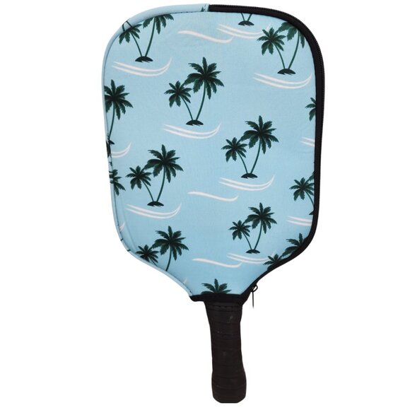 Palm Tree Universal Fit Neoprene Pickleball Paddle Cover NWOT - Picture 1 of 6